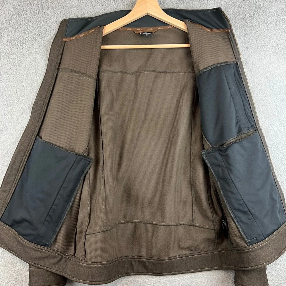 Kuhl Interceptr Jacket Mens Medium Brown Full Zip Fleece Alfpaca Gold Outdoor